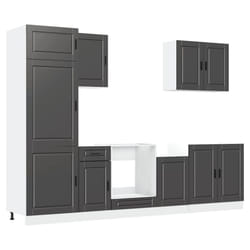 vidaXL 7 Piece Kitchen Cabinet Set Kalmar Old Wood Engineered Wood - black