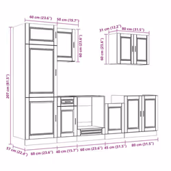 vidaXL 7 Piece Kitchen Cabinet Set Kalmar Old Wood Engineered Wood - black - Additional view 10
