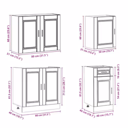 vidaXL 7 Piece Kitchen Cabinet Set Kalmar Old Wood Engineered Wood - high gloss white - Additional view 8
