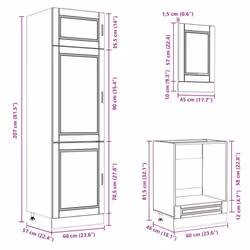 vidaXL 7 Piece Kitchen Cabinet Set Kalmar Old Wood Engineered Wood - high gloss white - Additional view 9