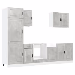 vidaXL 7 Piece Kitchen Cabinet Set Kalmar Old Wood Engineered Wood - concrete grey