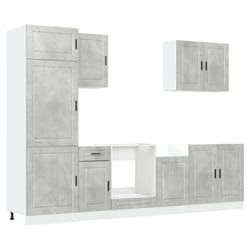 vidaXL 7 Piece Kitchen Cabinet Set Kalmar Old Wood Engineered Wood - concrete grey