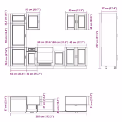 vidaXL 7 Piece Kitchen Cabinet Set Kalmar Old Wood Engineered Wood - concrete grey - Additional view 7