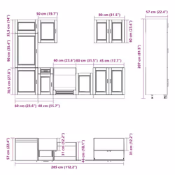 vidaXL 7 Piece Kitchen Cabinet Set Kalmar Old Wood Engineered Wood - smoked oak