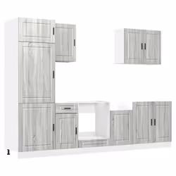 vidaXL 7 Piece Kitchen Cabinet Set Kalmar Old Wood Engineered Wood - grey sonoma