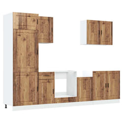 vidaXL 7 Piece Kitchen Cabinet Set Kalmar Old Wood Engineered Wood - old wood