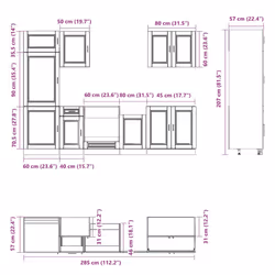 vidaXL 7 Piece Kitchen Cabinet Set Kalmar Old Wood Engineered Wood - old wood - Additional view 7