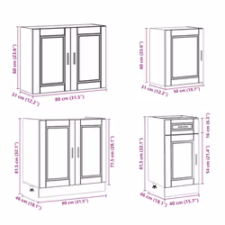 vidaXL 7 Piece Kitchen Cabinet Set Kalmar Old Wood Engineered Wood - old wood - Additional view 8