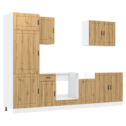 vidaXL 7 Piece Kitchen Cabinet Set Kalmar Old Wood Engineered Wood - artisan oak