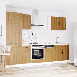 vidaXL 7 Piece Kitchen Cabinet Set Kalmar Old Wood Engineered Wood - artisan oak