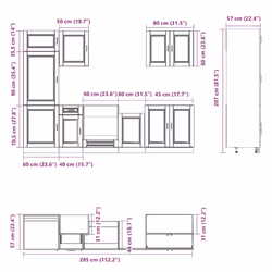 vidaXL 7 Piece Kitchen Cabinet Set Kalmar Old Wood Engineered Wood - artisan oak