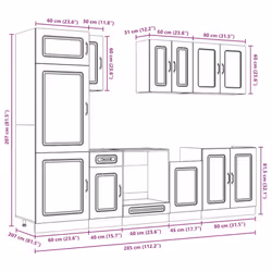 vidaXL 8 Piece Kitchen Cabinet Set Kalmar Sonoma Oak Engineered Wood - white - Additional view 10