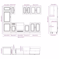vidaXL 8 Piece Kitchen Cabinet Set Kalmar Sonoma Oak Engineered Wood - white