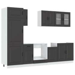 vidaXL 8 Piece Kitchen Cabinet Set Kalmar Sonoma Oak Engineered Wood - black