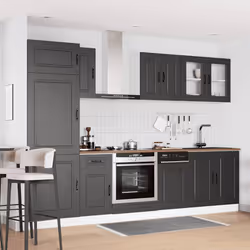 vidaXL 8 Piece Kitchen Cabinet Set Kalmar Sonoma Oak Engineered Wood - black