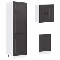 vidaXL 8 Piece Kitchen Cabinet Set Kalmar Sonoma Oak Engineered Wood - black - Additional view 4