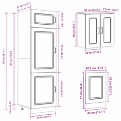 vidaXL 8 Piece Kitchen Cabinet Set Kalmar Sonoma Oak Engineered Wood - black - Additional view 9