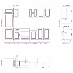 vidaXL 8 Piece Kitchen Cabinet Set Kalmar Sonoma Oak Engineered Wood - high gloss white