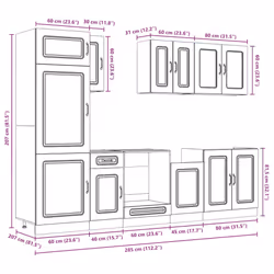 vidaXL 8 Piece Kitchen Cabinet Set Kalmar Sonoma Oak Engineered Wood - sonoma oak - Additional view 10