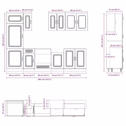 vidaXL 8 Piece Kitchen Cabinet Set Kalmar Sonoma Oak Engineered Wood - sonoma oak - Additional view 3