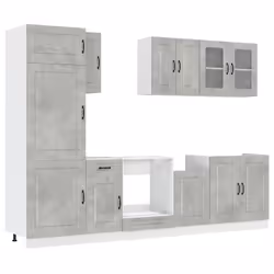vidaXL 8 Piece Kitchen Cabinet Set Kalmar Sonoma Oak Engineered Wood - concrete grey