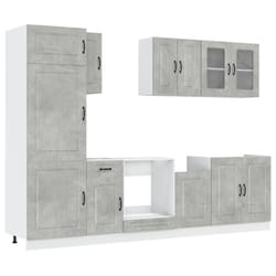 vidaXL 8 Piece Kitchen Cabinet Set Kalmar Sonoma Oak Engineered Wood - concrete grey