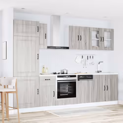 vidaXL 8 Piece Kitchen Cabinet Set Kalmar Sonoma Oak Engineered Wood - grey sonoma