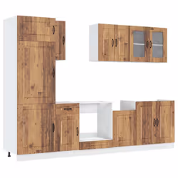vidaXL 8 Piece Kitchen Cabinet Set Kalmar Sonoma Oak Engineered Wood - old wood