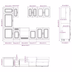 vidaXL 8 Piece Kitchen Cabinet Set Kalmar Sonoma Oak Engineered Wood - artisan oak - Additional view 7