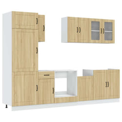 vidaXL 8 Piece Kitchen Cabinet Set Kalmar Sonoma Oak Engineered Wood - sonoma oak