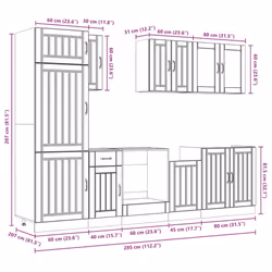 vidaXL 8 Piece Kitchen Cabinet Set Kalmar Sonoma Oak Engineered Wood - sonoma oak - Additional view 10