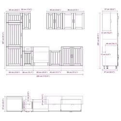vidaXL 8 Piece Kitchen Cabinet Set Kalmar Sonoma Oak Engineered Wood - sonoma oak