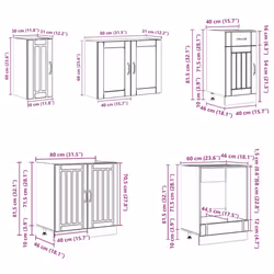 vidaXL 8 Piece Kitchen Cabinet Set Kalmar Sonoma Oak Engineered Wood - sonoma oak - Additional view 8