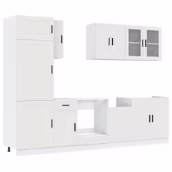 vidaXL 8 Piece Kitchen Cabinet Set Kalmar Old Wood Engineered Wood - white