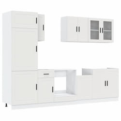 vidaXL 8 Piece Kitchen Cabinet Set Kalmar Old Wood Engineered Wood - white