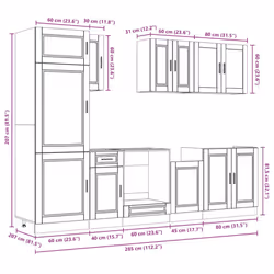 vidaXL 8 Piece Kitchen Cabinet Set Kalmar Old Wood Engineered Wood - white - Additional view 10