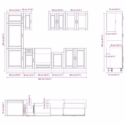 vidaXL 8 Piece Kitchen Cabinet Set Kalmar Old Wood Engineered Wood - white