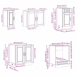 vidaXL 8 Piece Kitchen Cabinet Set Kalmar Old Wood Engineered Wood - white - Additional view 8