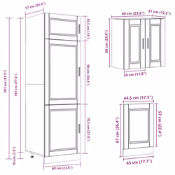 vidaXL 8 Piece Kitchen Cabinet Set Kalmar Old Wood Engineered Wood - white - Additional view 9