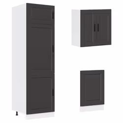 vidaXL 8 Piece Kitchen Cabinet Set Kalmar Old Wood Engineered Wood - black - Additional view 4