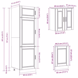 vidaXL 8 Piece Kitchen Cabinet Set Kalmar Old Wood Engineered Wood - black - Additional view 9