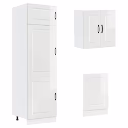vidaXL 8 Piece Kitchen Cabinet Set Kalmar Old Wood Engineered Wood - high gloss white - Additional view 4