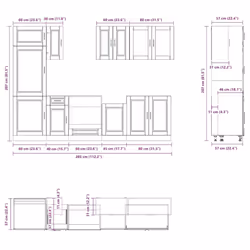 vidaXL 8 Piece Kitchen Cabinet Set Kalmar Old Wood Engineered Wood - high gloss white - Additional view 7