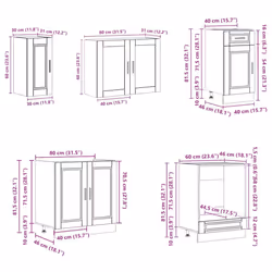 vidaXL 8 Piece Kitchen Cabinet Set Kalmar Old Wood Engineered Wood - high gloss white - Additional view 8