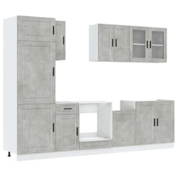 vidaXL 8 Piece Kitchen Cabinet Set Kalmar Old Wood Engineered Wood - concrete grey