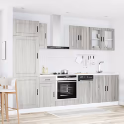 vidaXL 8 Piece Kitchen Cabinet Set Kalmar Old Wood Engineered Wood - grey sonoma