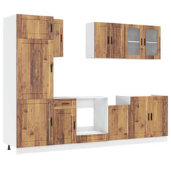 vidaXL 8 Piece Kitchen Cabinet Set Kalmar Old Wood Engineered Wood - old wood