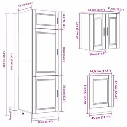 vidaXL 8 Piece Kitchen Cabinet Set Kalmar Old Wood Engineered Wood - old wood - Additional view 9