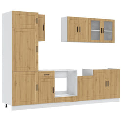vidaXL 8 Piece Kitchen Cabinet Set Kalmar Old Wood Engineered Wood - artisan oak