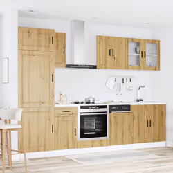 vidaXL 8 Piece Kitchen Cabinet Set Kalmar Old Wood Engineered Wood - artisan oak
